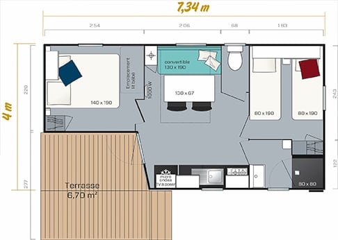 Plan Mobile Home : Loggia